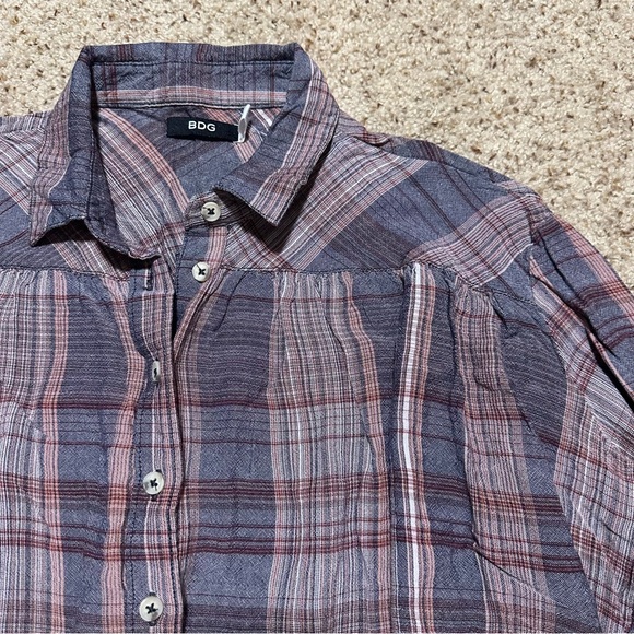Oversized Plaid BDG Button Up Shirt - Picture 1 of 8